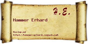 Hammer Erhard névjegykártya